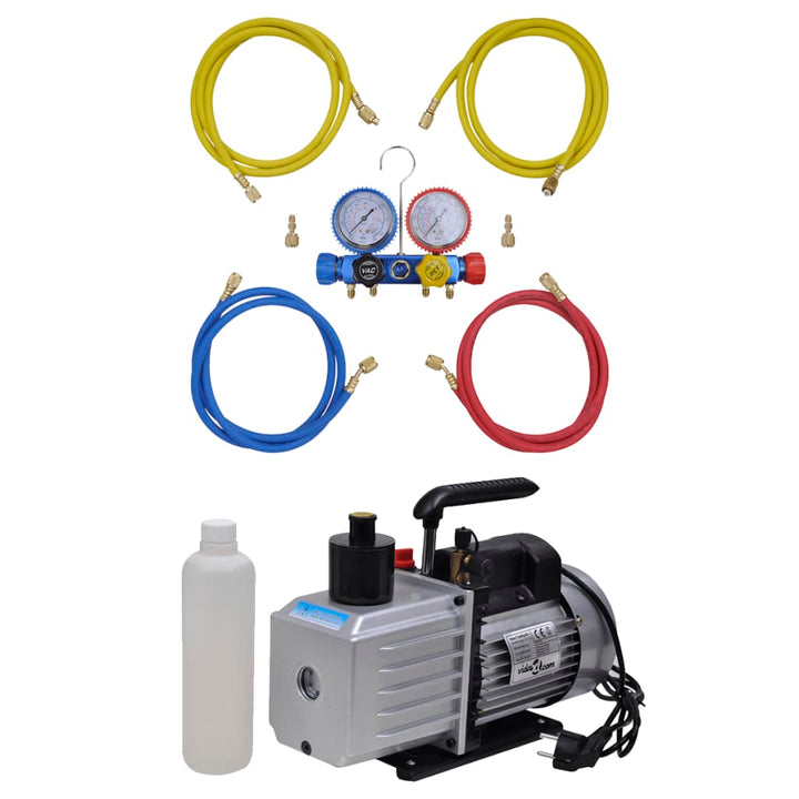 Pompă De Vid 50 L/Min Cu Set De Manometre În Set Scule