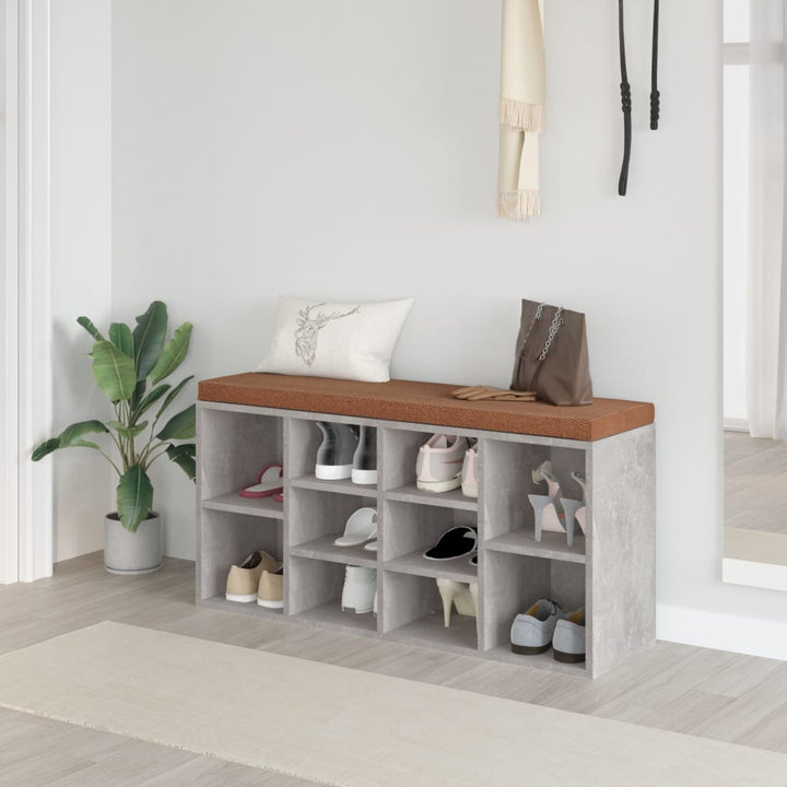 Bancă Pentru Pantofi, Gri Sonoma, 103X30X48 Cm, Lemn Prelucrat