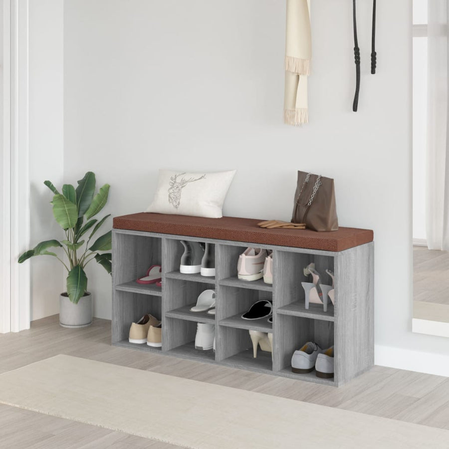 Bancă Pentru Pantofi, Gri Sonoma, 103X30X48 Cm, Lemn Prelucrat