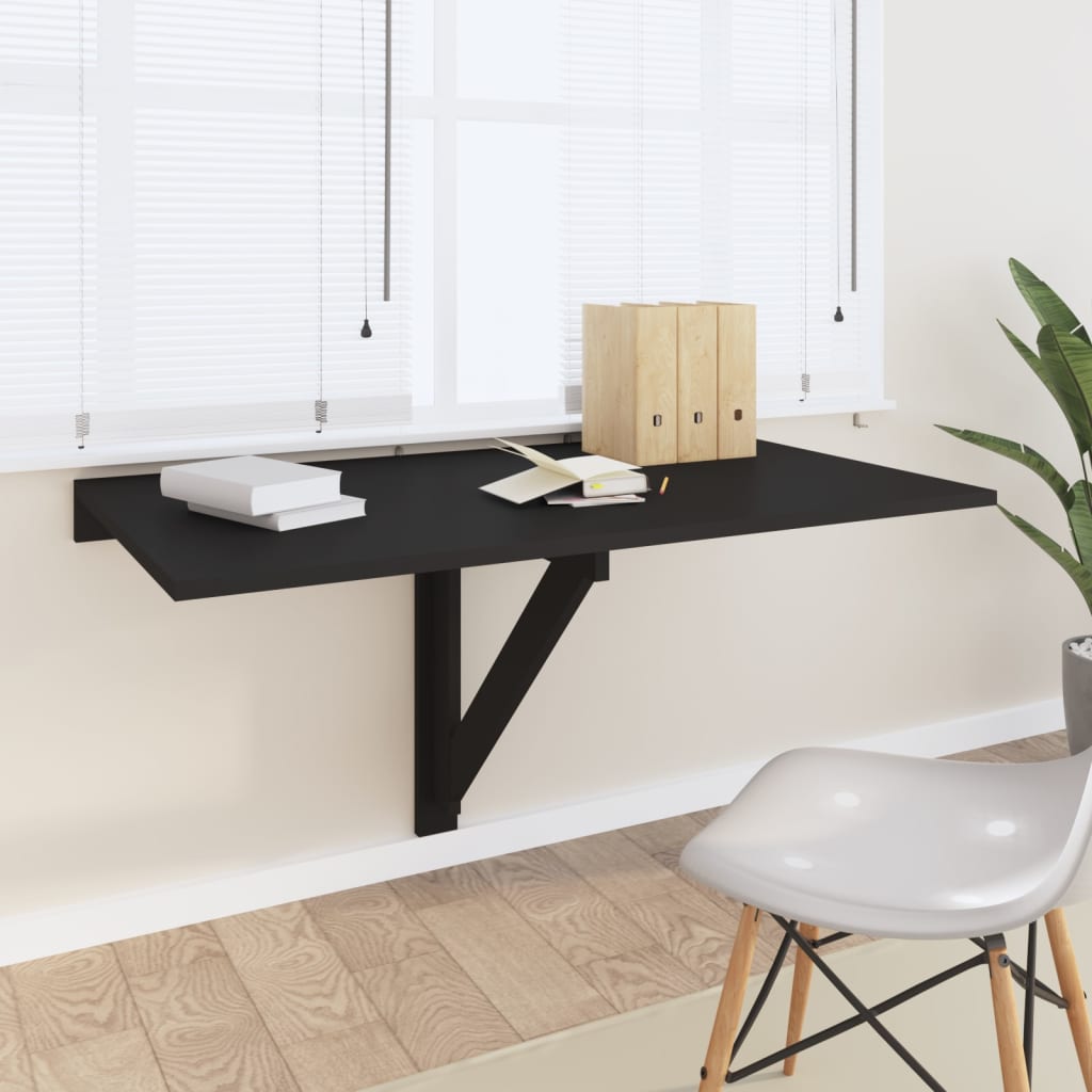 Masă Perete Pliantă Alb Extralucios 100X60X56 Cm Lemn Compozit