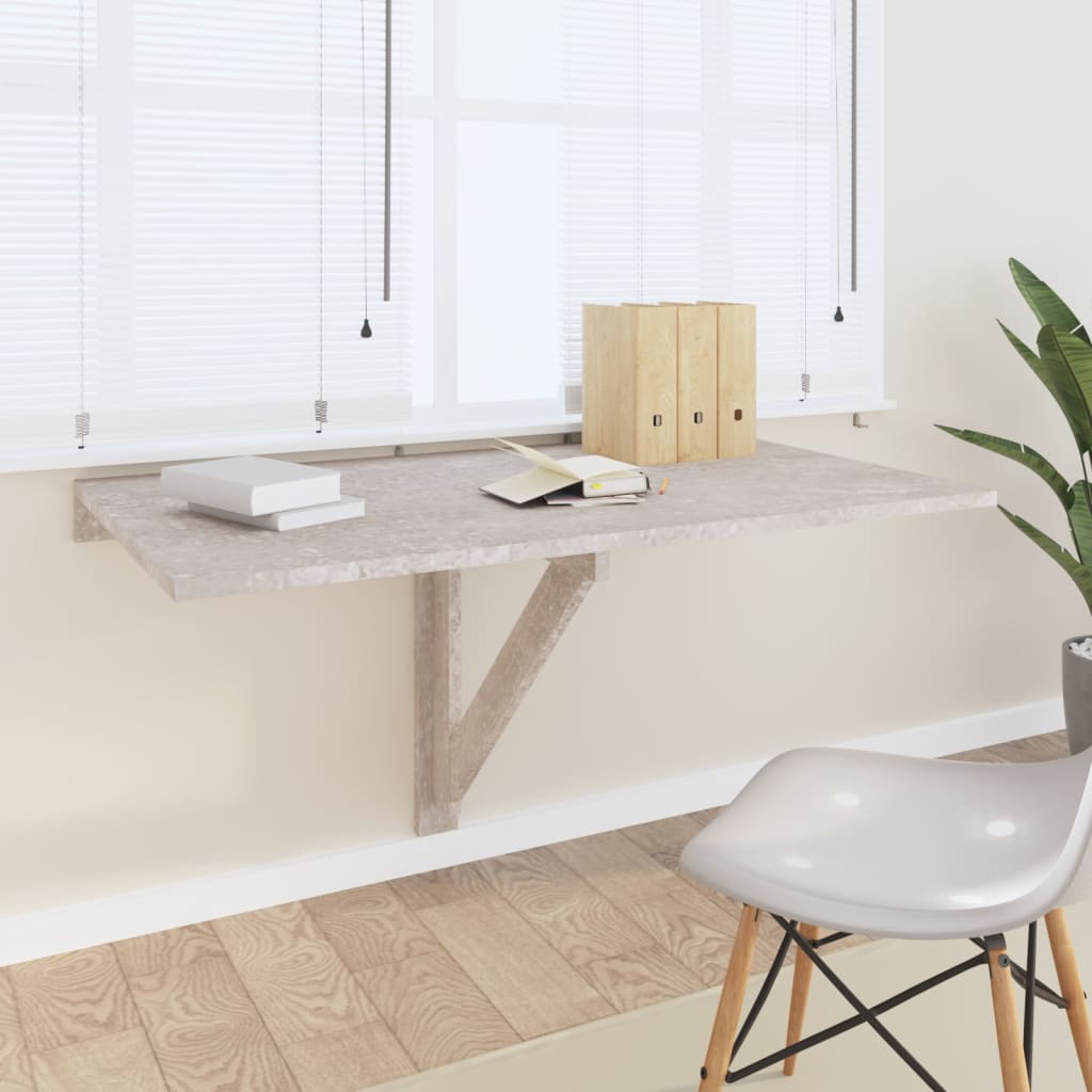 Masă Perete Pliantă Alb Extralucios 100X60X56 Cm Lemn Compozit