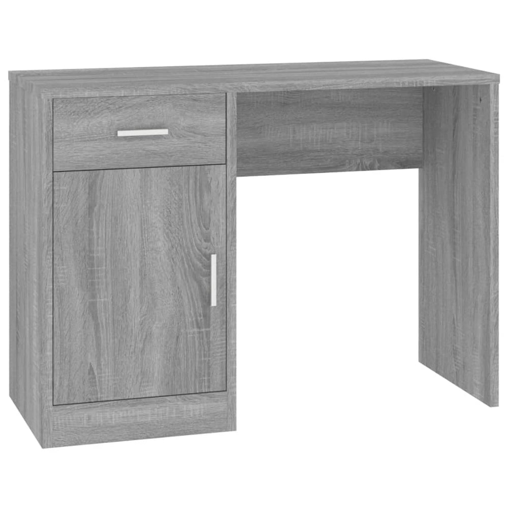 Birou Cu Sertar Și Dulap Gri Sonoma 100X40X73 Cm Lemn Prelucrat