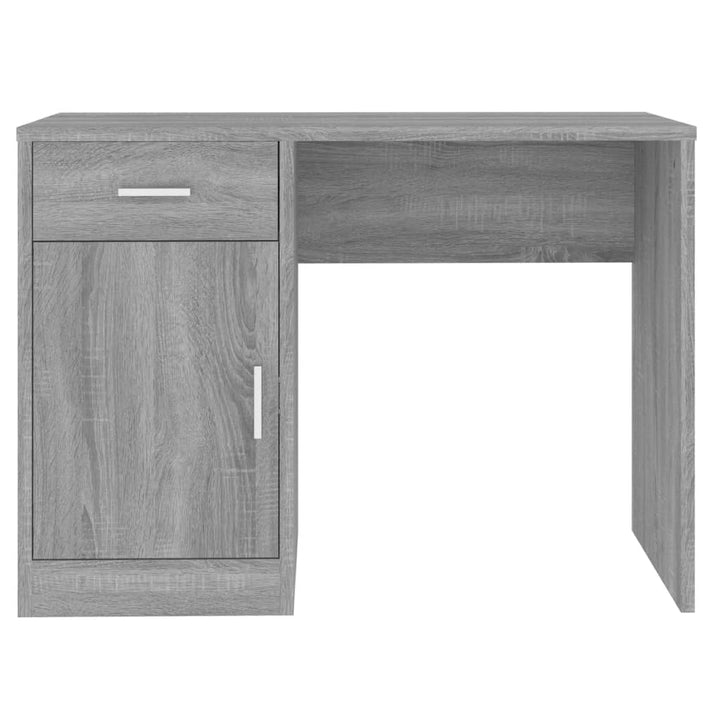 Birou Cu Sertar Și Dulap Gri Sonoma 100X40X73 Cm Lemn Prelucrat