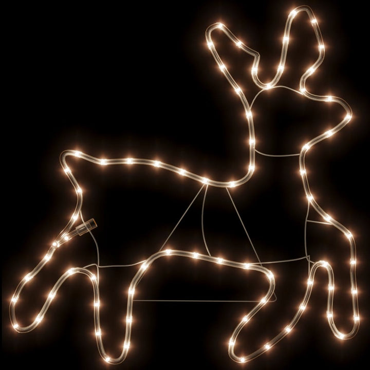 Figurină Ren De Crăciun, 72 Led-Uri, Alb Cald, 57X55X4,5 Cm