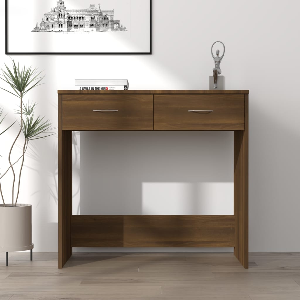 Birou, Stejar Fumuriu, 80X40X75 Cm, Lemn Prelucrat