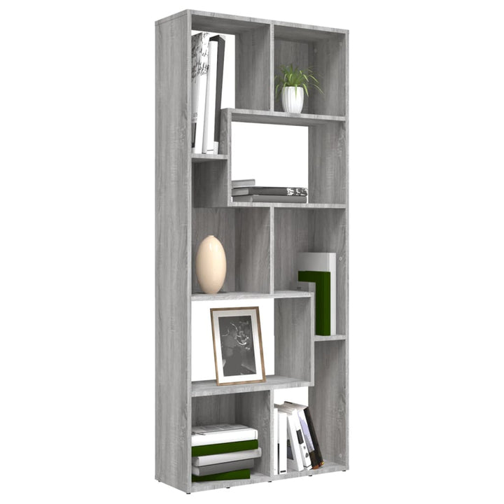 Bibliotecă, Gri Sonoma, 67X24X161 Cm, Lemn Prelucrat