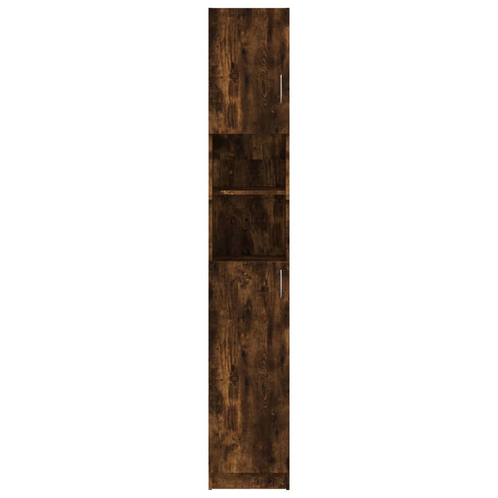 Dulap De Baie, Stejar Fumuriu, 32X25,5X190 Cm, Lemn Prelucrat
