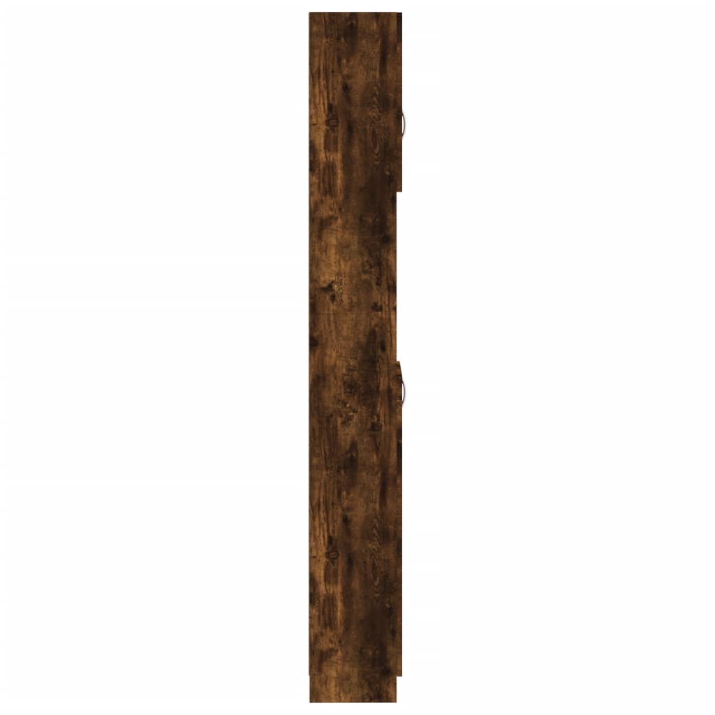 Dulap De Baie, Stejar Fumuriu, 32X25,5X190 Cm, Lemn Prelucrat