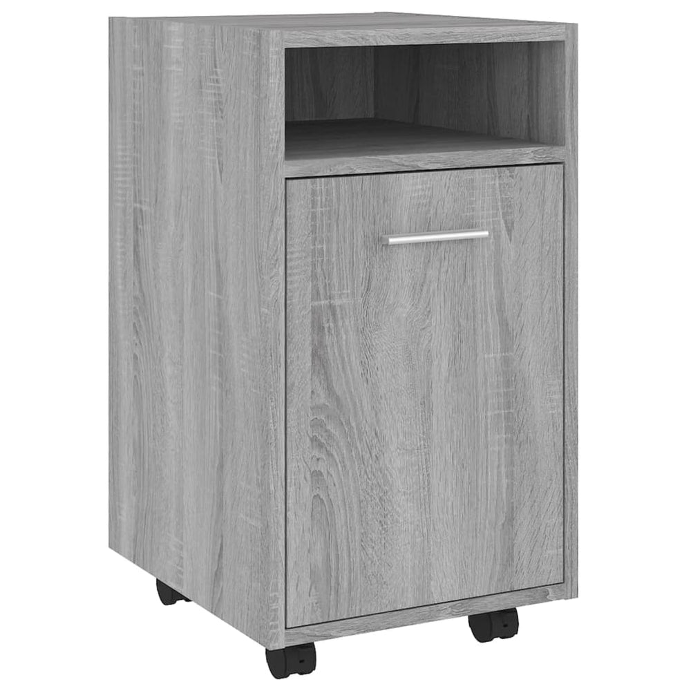 Dulap Lateral Cu Roți Gri Sonoma 33X38X60 Cm Lemn Prelucrat