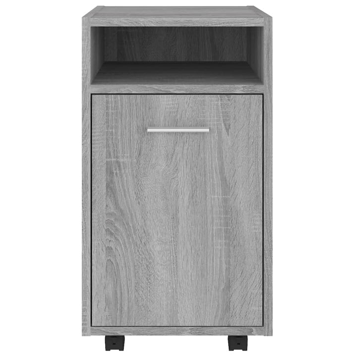 Dulap Lateral Cu Roți Gri Sonoma 33X38X60 Cm Lemn Prelucrat