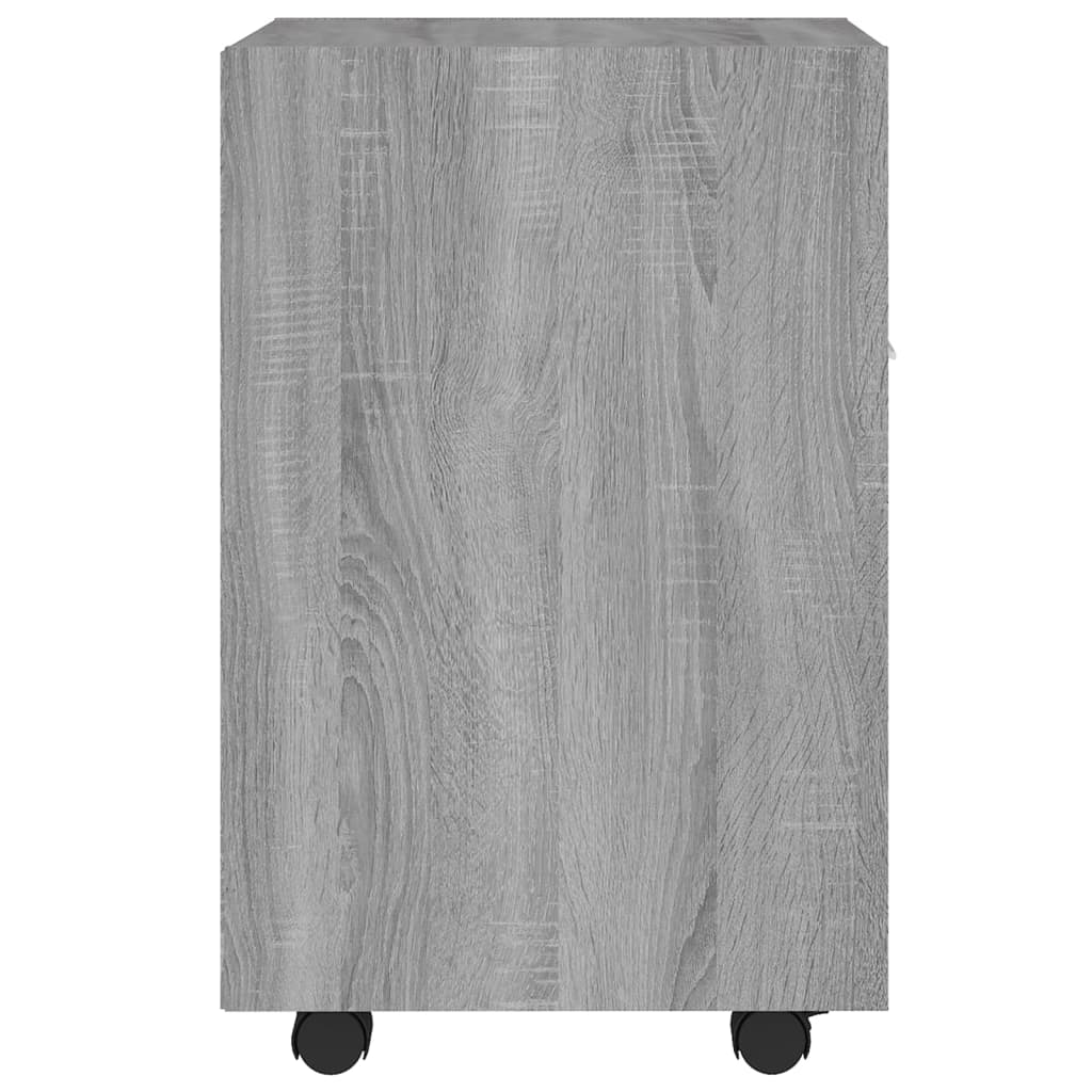 Dulap Lateral Cu Roți Gri Sonoma 33X38X60 Cm Lemn Prelucrat