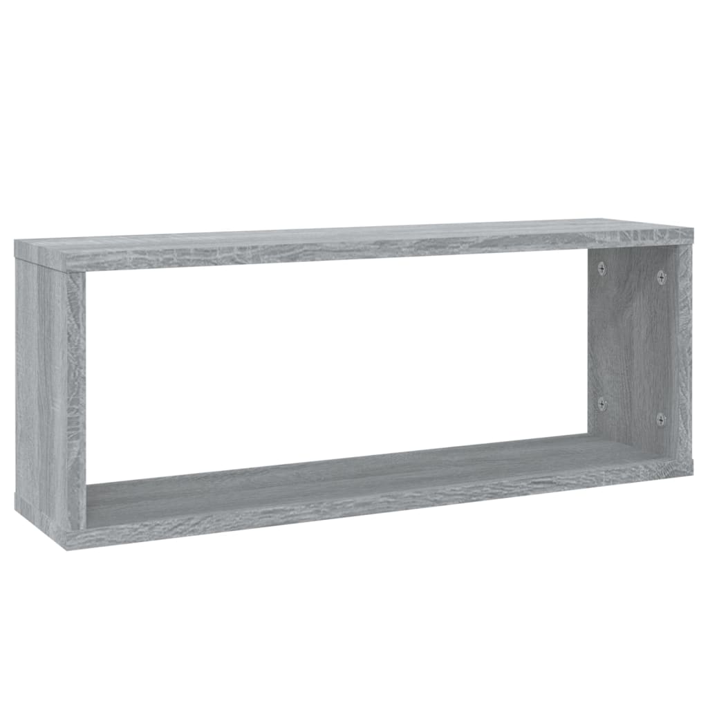Rafturi De Perete Cub, 4 Buc., Gri Sonoma, 60X15X23 Cm, Lemn