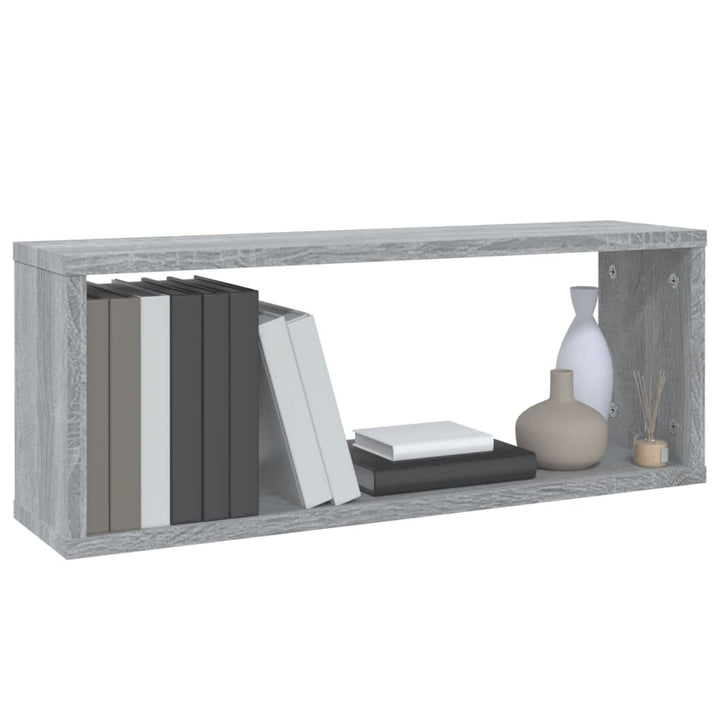Rafturi De Perete Cub, 4 Buc., Gri Sonoma, 60X15X23 Cm, Lemn