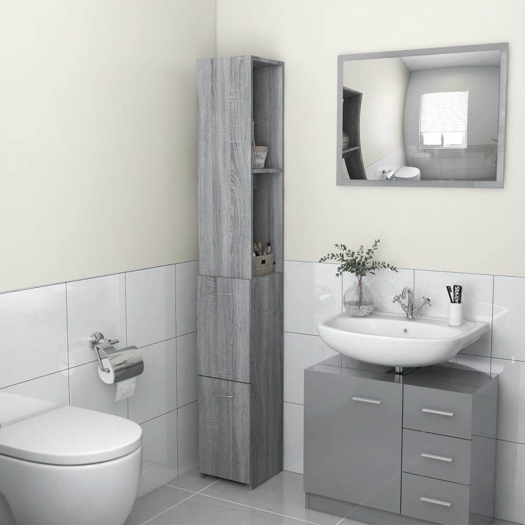Dulap De Baie, , 25X26,5X170 Cm, Lemn Prelucrat