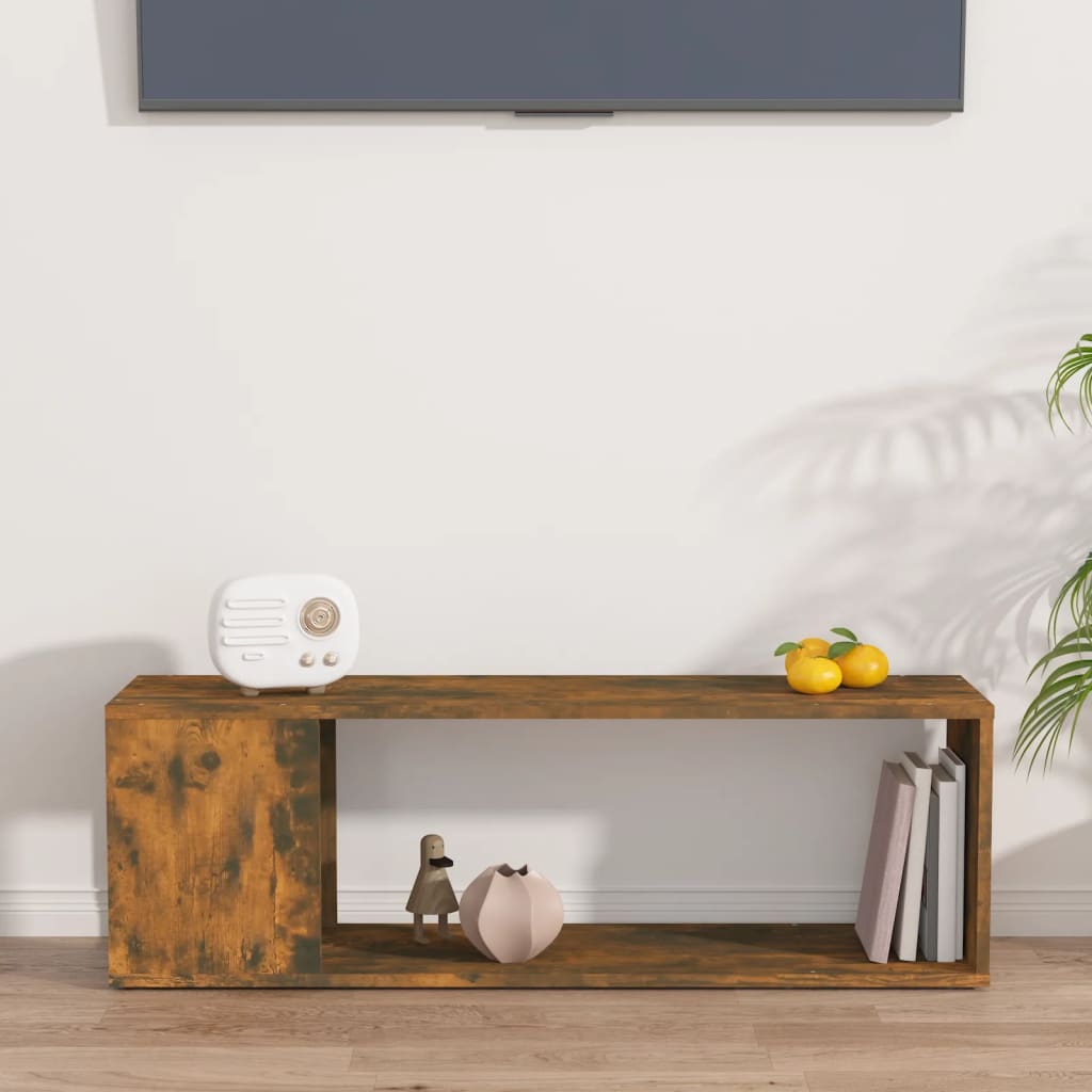 Comodă Tv, Stejar Fumuriu, 100X24X32 Cm, Lemn Prelucrat