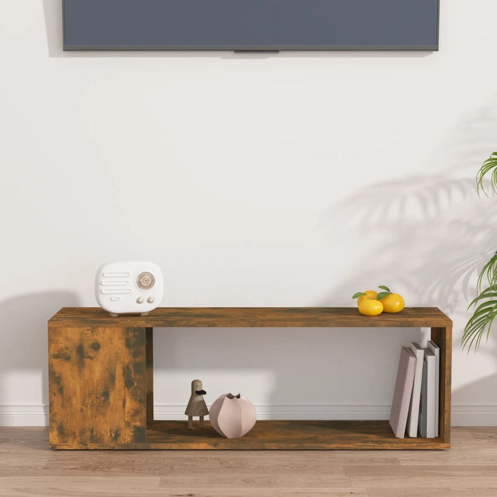 Comodă Tv, Stejar Fumuriu, 100X24X32 Cm, Lemn Prelucrat