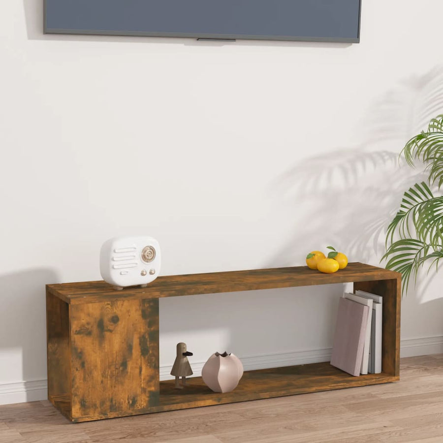 Comodă Tv, Stejar Fumuriu, 100X24X32 Cm, Lemn Prelucrat