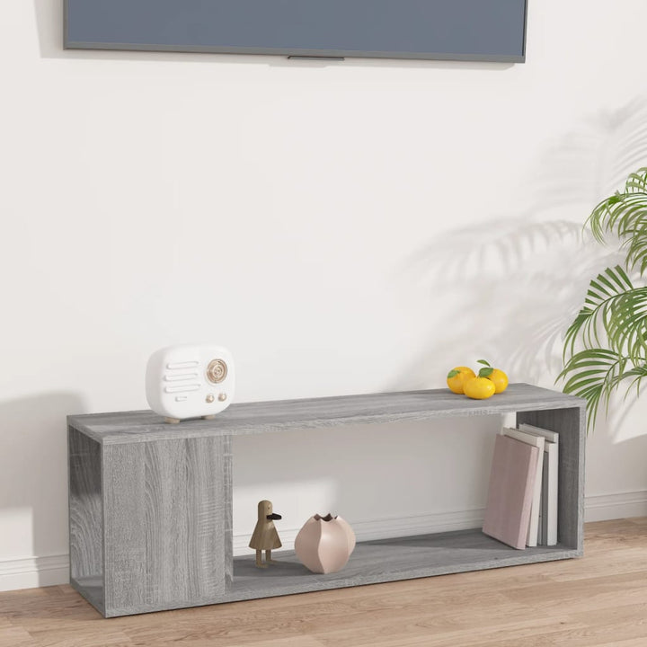Comodă Tv, Stejar Fumuriu, 100X24X32 Cm, Lemn Prelucrat