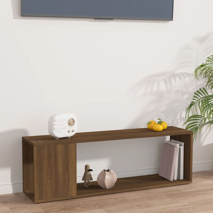 Comodă Tv, Stejar Fumuriu, 100X24X32 Cm, Lemn Prelucrat