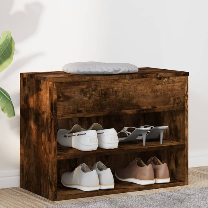 Bancă Pentru Pantofi Stejar Maro 60X30X45 Cm Lemn Prelucrat