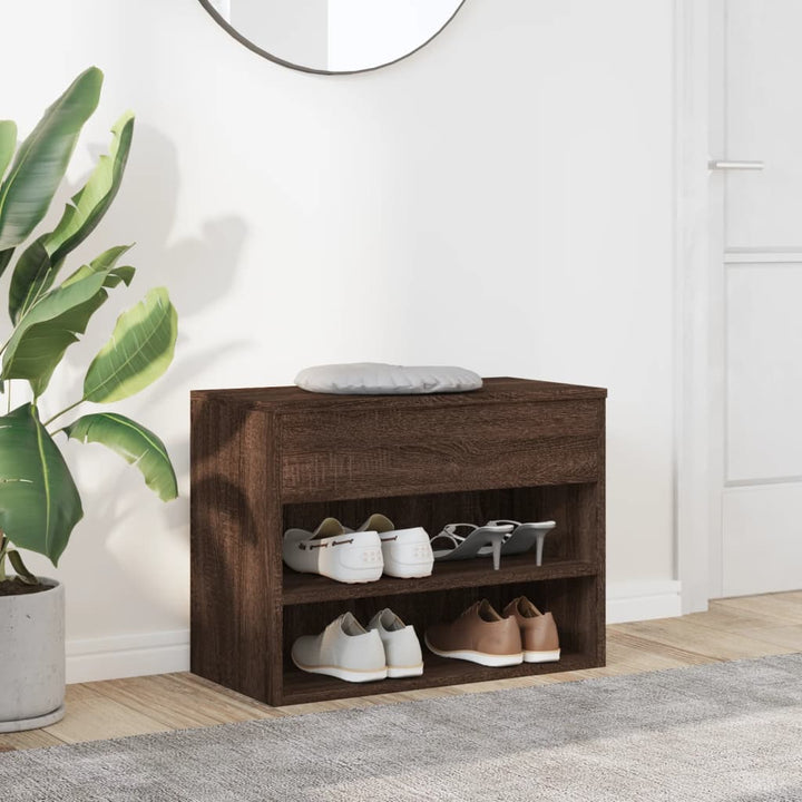 Bancă Pentru Pantofi Stejar Maro 60X30X45 Cm Lemn Prelucrat