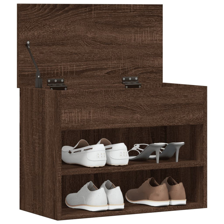 Bancă Pentru Pantofi Stejar Maro 60X30X45 Cm Lemn Prelucrat