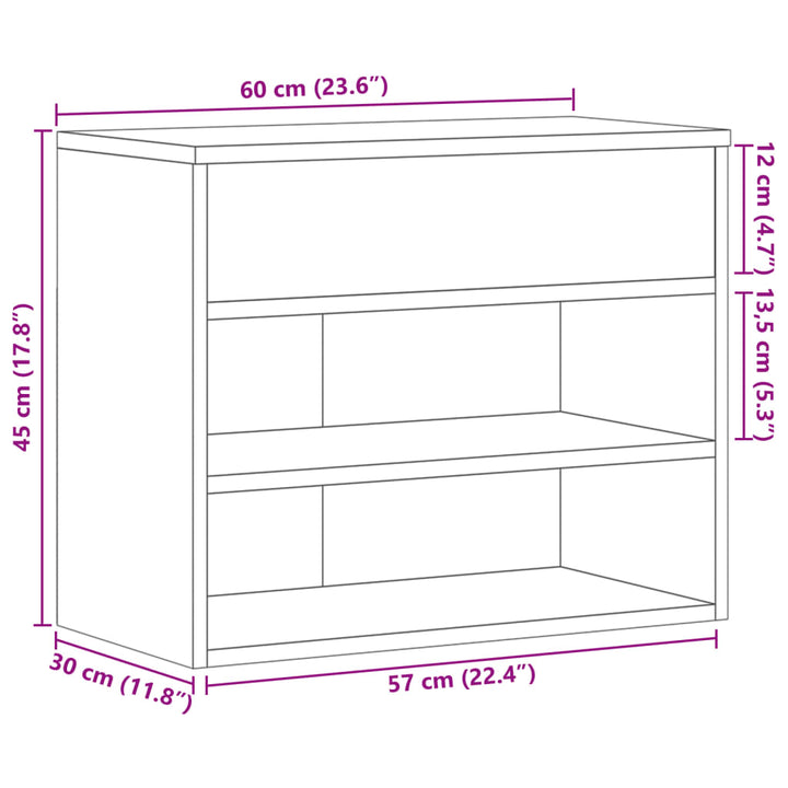 Bancă Pentru Pantofi Stejar Maro 60X30X45 Cm Lemn Prelucrat