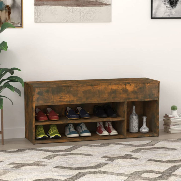Bancă Pentru Pantofi Stejar Fumuriu 105X30X45 Cm Lemn Prelucrat