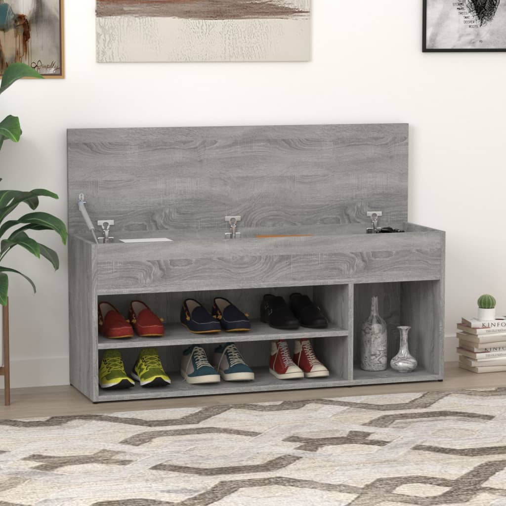 Bancă Pentru Pantofi Stejar Fumuriu 105X30X45 Cm Lemn Prelucrat