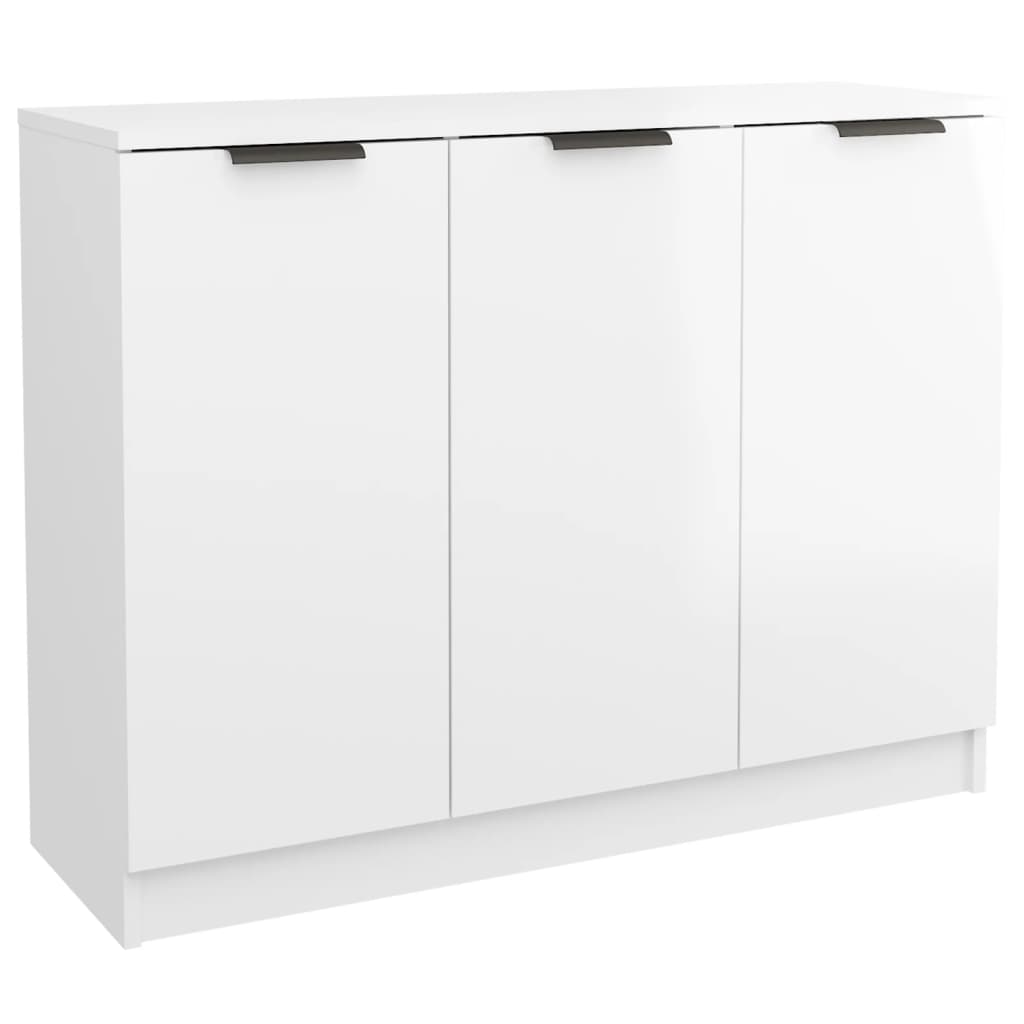 Servantă, Alb Extralucios, 90,5X30X70 Cm, Lemn Prelucrat