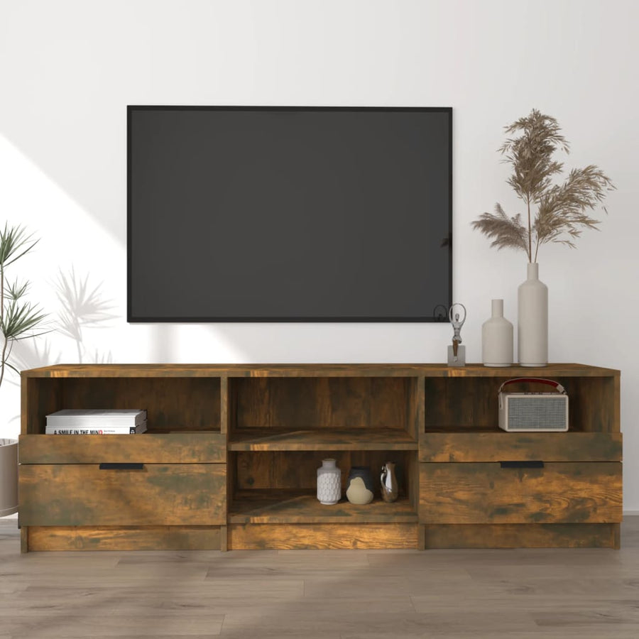 Comodă Tv, Stejar Fumuriu, 150X33,5X45 Cm, Lemn Prelucrat