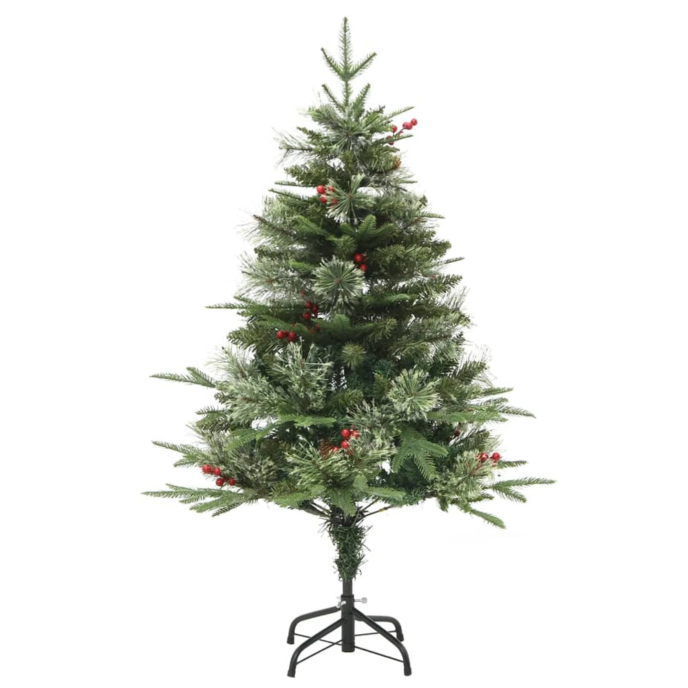 Brad De Crăciun Pre-Iluminat Conuri De Pin Verde 120 Cm Pvc/Pe