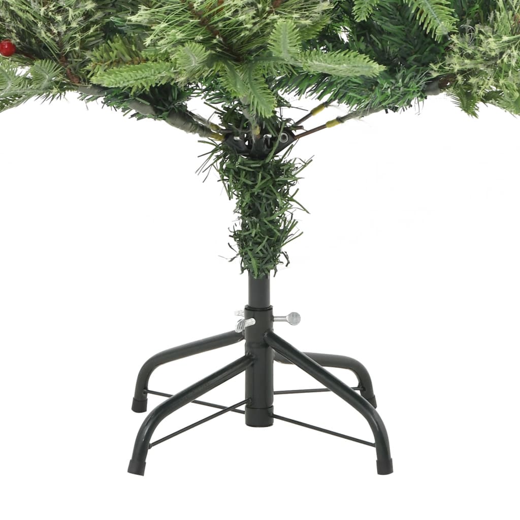 Brad De Crăciun Pre-Iluminat Conuri De Pin Verde 120 Cm Pvc/Pe