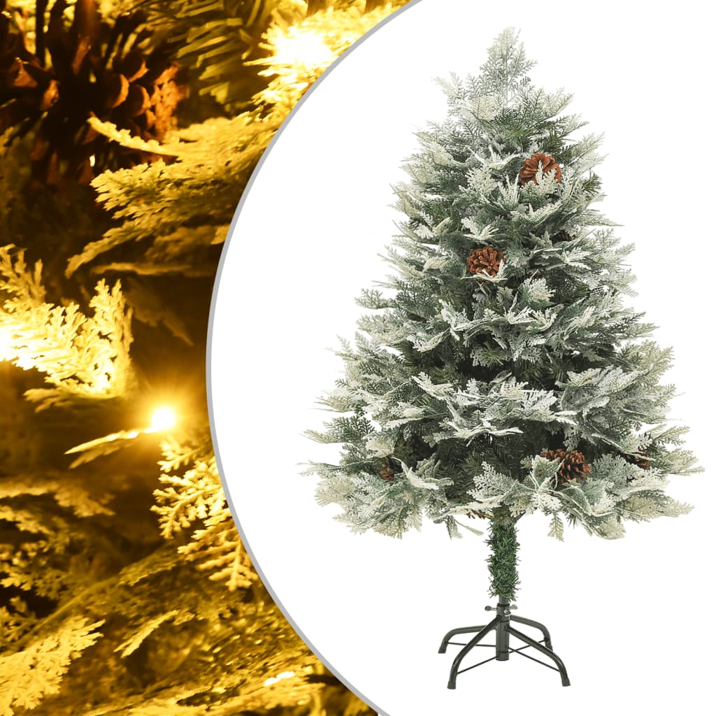 Brad De Crăciun Pre-Iluminat Conuri De Pin Verde 225 Cm Pvc&Pe