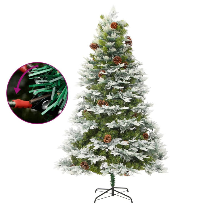 Brad De Crăciun Pre-Iluminat Conuri De Pin Verde 225 Cm Pvc&Pe