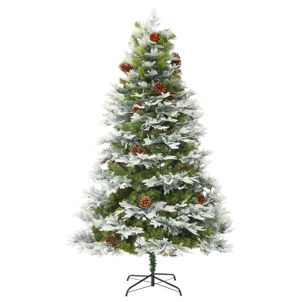 Brad De Crăciun Pre-Iluminat Conuri De Pin Verde 225 Cm Pvc&Pe