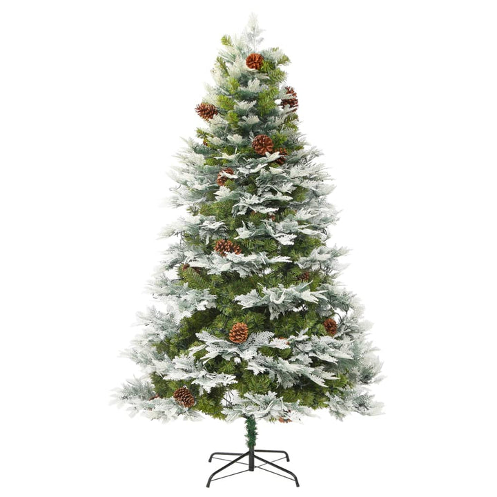 Brad De Crăciun Pre-Iluminat Conuri De Pin Verde 225 Cm Pvc&Pe