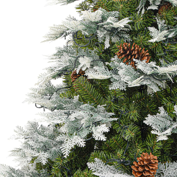 Brad De Crăciun Pre-Iluminat Conuri De Pin Verde 225 Cm Pvc&Pe