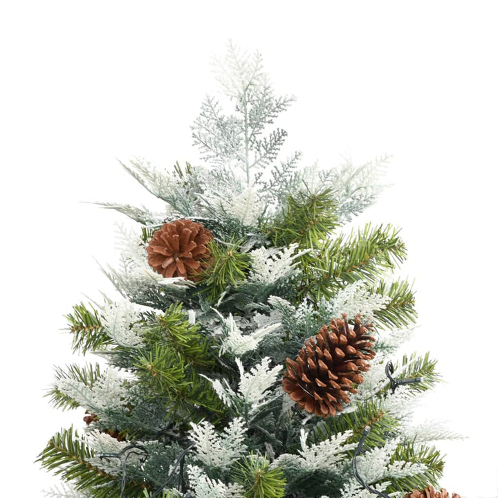 Brad De Crăciun Pre-Iluminat Conuri De Pin Verde 225 Cm Pvc&Pe