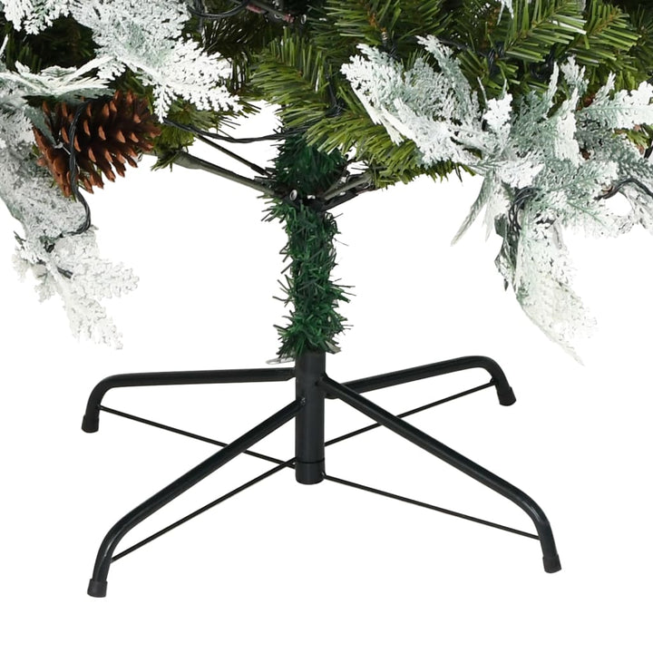 Brad De Crăciun Pre-Iluminat Conuri De Pin Verde 225 Cm Pvc&Pe
