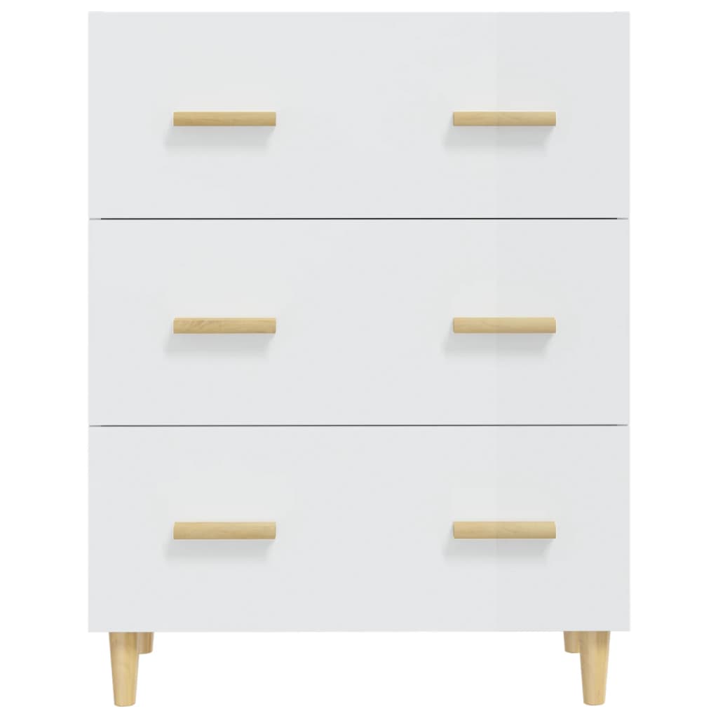 Servantă, Alb Extralucios, 70X34X90 Cm, Lemn Prelucrat