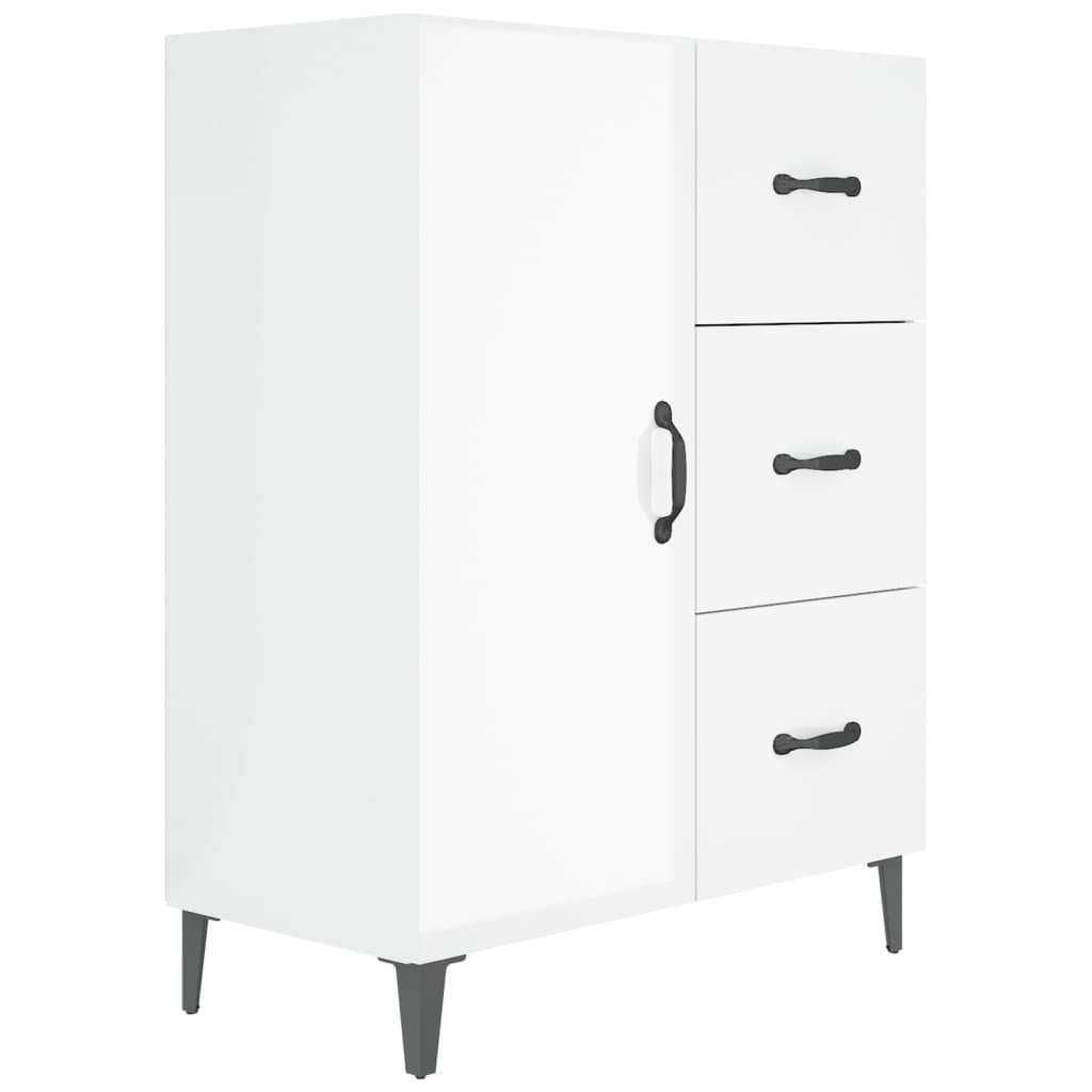 Dulap, Alb Extralucios, 69,5X34X90 Cm, Lemn Compozit