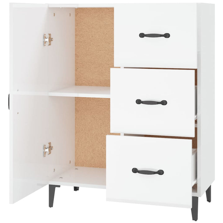 Dulap, Alb Extralucios, 69,5X34X90 Cm, Lemn Compozit