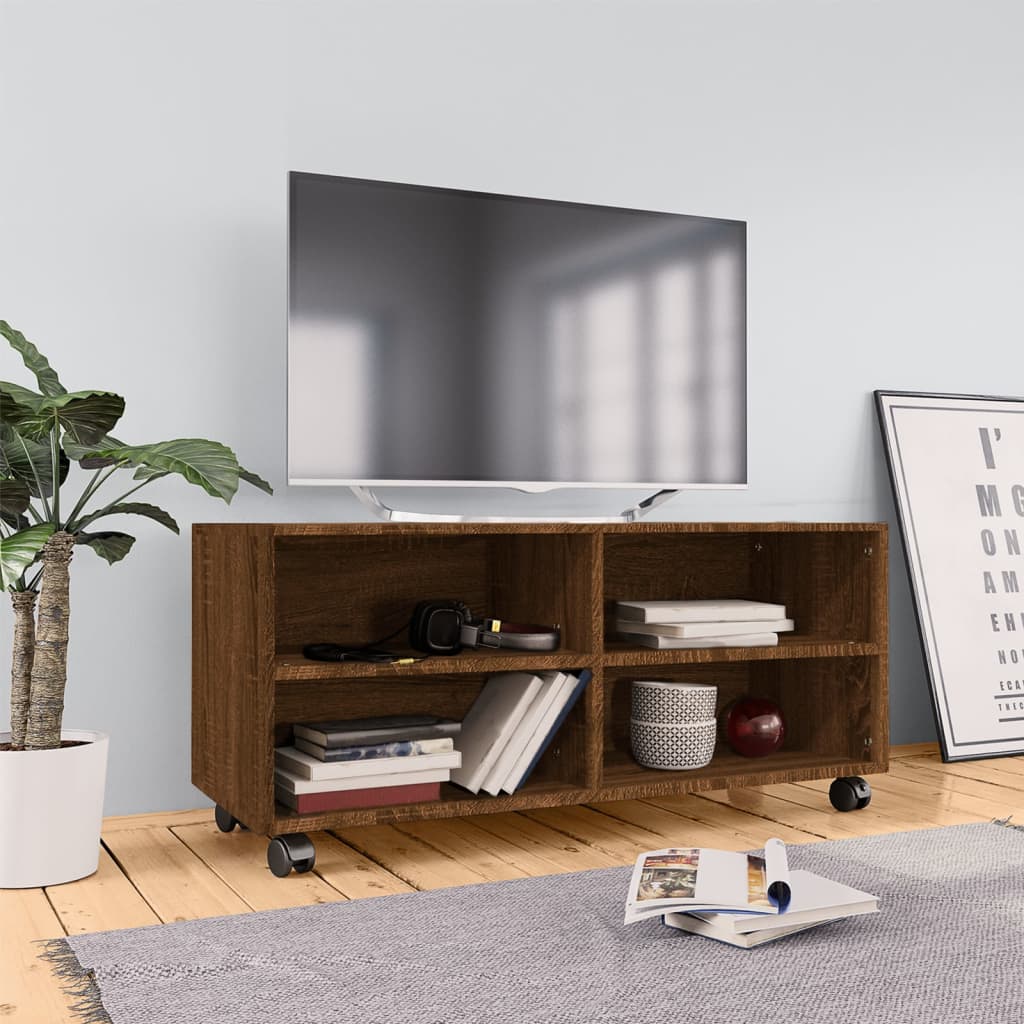 Dulap Tv Cu Rotile, , 90X35X35, Lemn Prelucrat