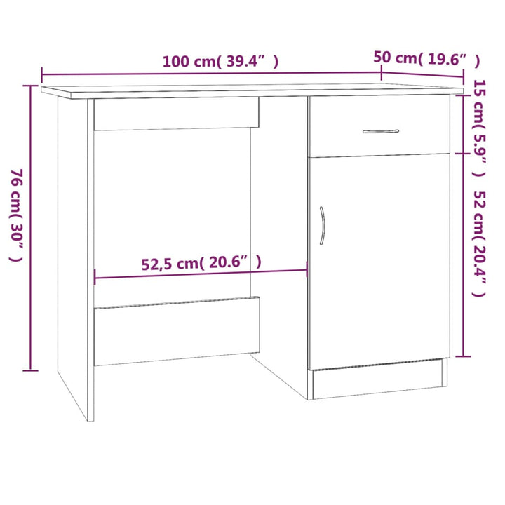 Birou, Stejar Maro, 100X50X76 Cm, Lemn Prelucrat