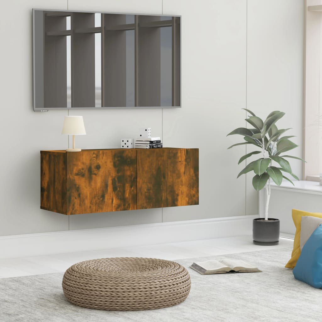 Comodă Tv, Gri Sonoma, 80X30X30 Cm, Lemn Prelucrat
