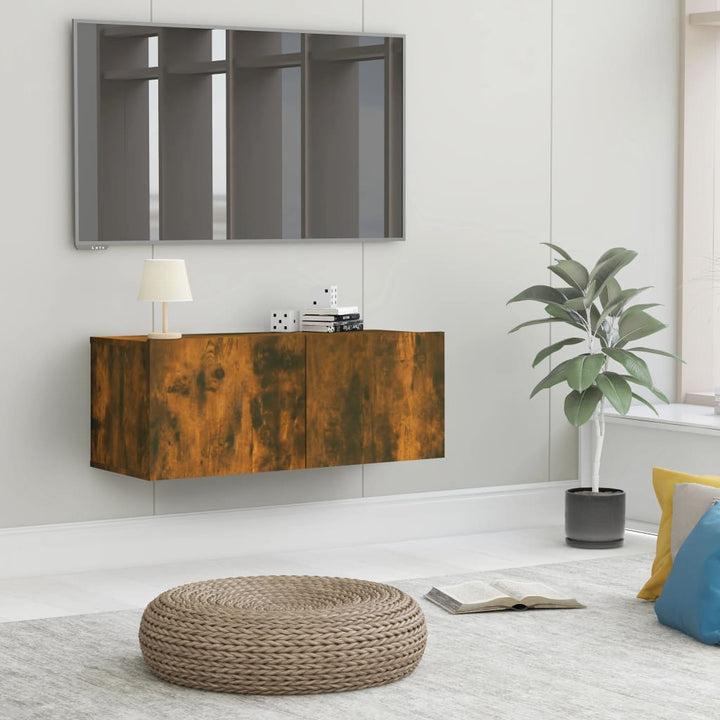 Comodă Tv, Gri Sonoma, 80X30X30 Cm, Lemn Prelucrat