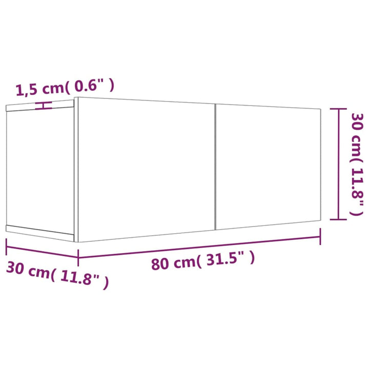 Comodă Tv, Gri Sonoma, 80X30X30 Cm, Lemn Prelucrat