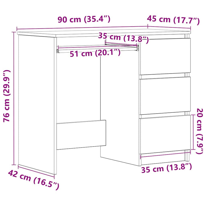Birou, Stejar Maro, 90X45X76 Cm, Lemn Prelucrat