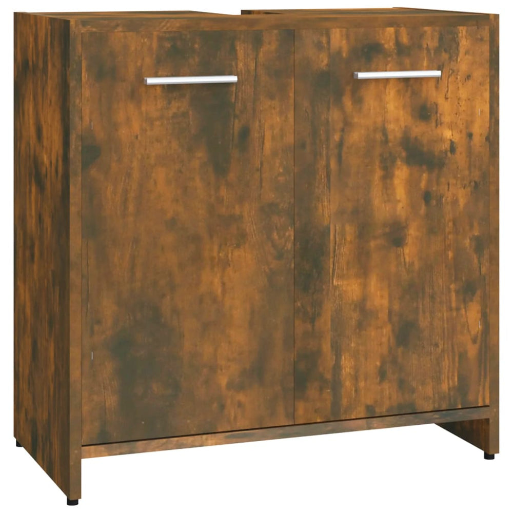 Dulap De Baie, Stejar Fumuriu, 60X33X60 Cm, Lemn Prelucrat